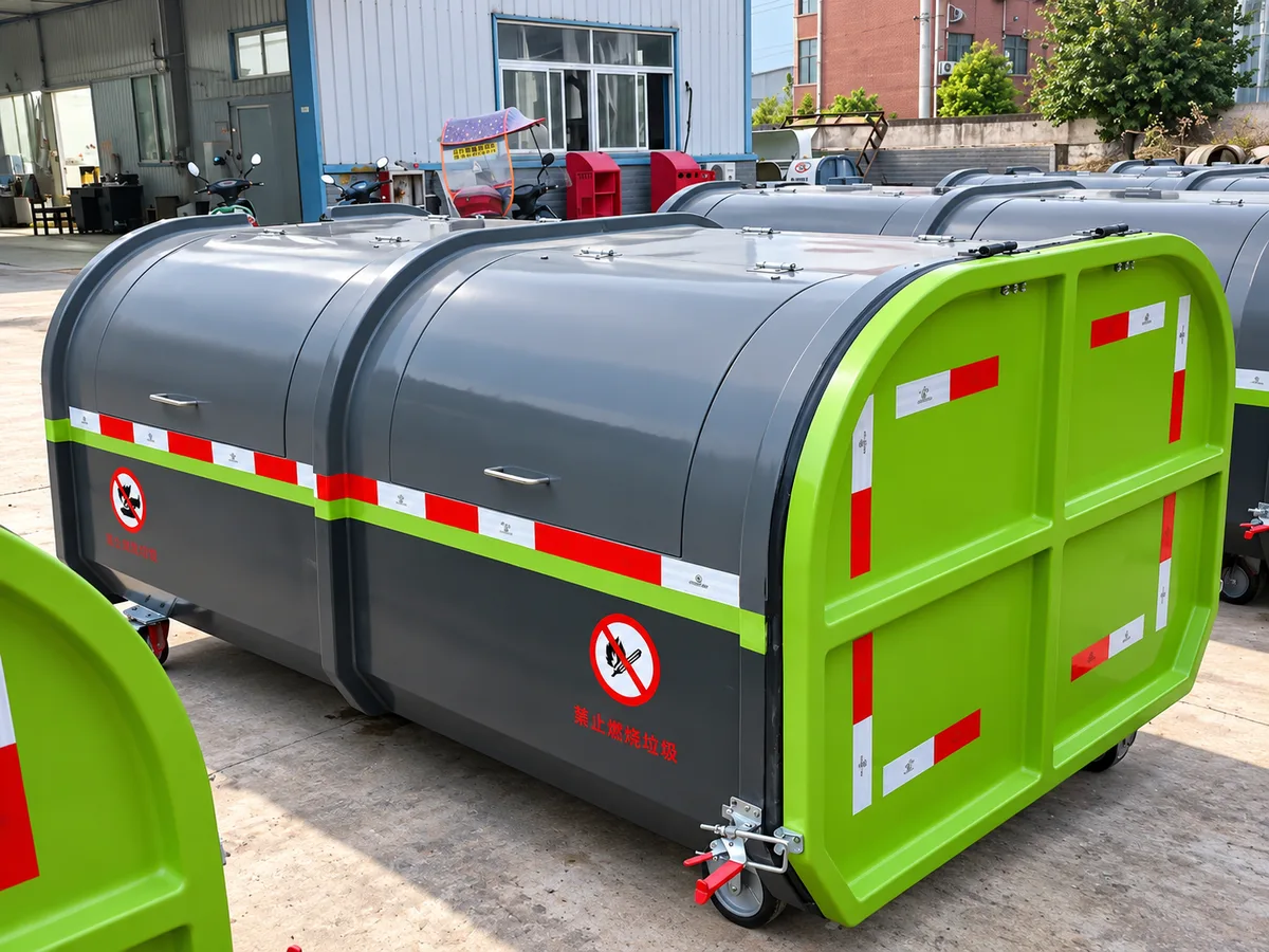 Large outdoor GRP waste-collection container